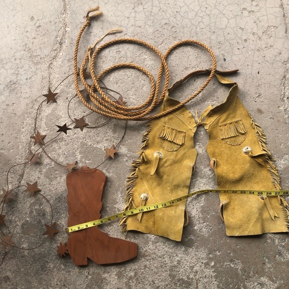 vtg western wall decor chaps boot lazo - Picture 5 of 9